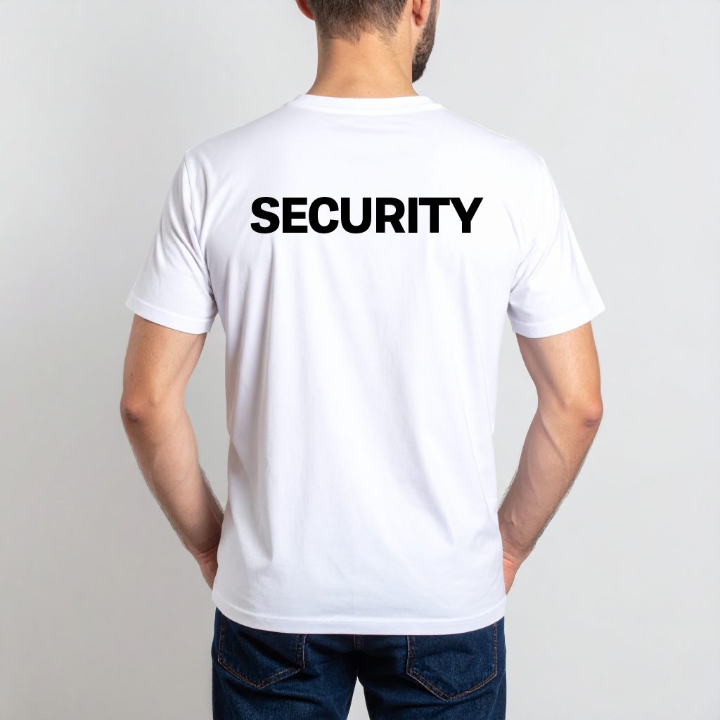 SECURITY NADRUK Z TYŁU napis z tyłu na nazwisko