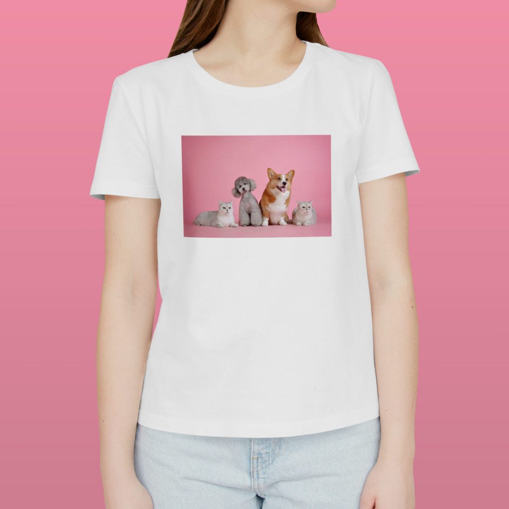 Standing Woman with T-shirt Mockup